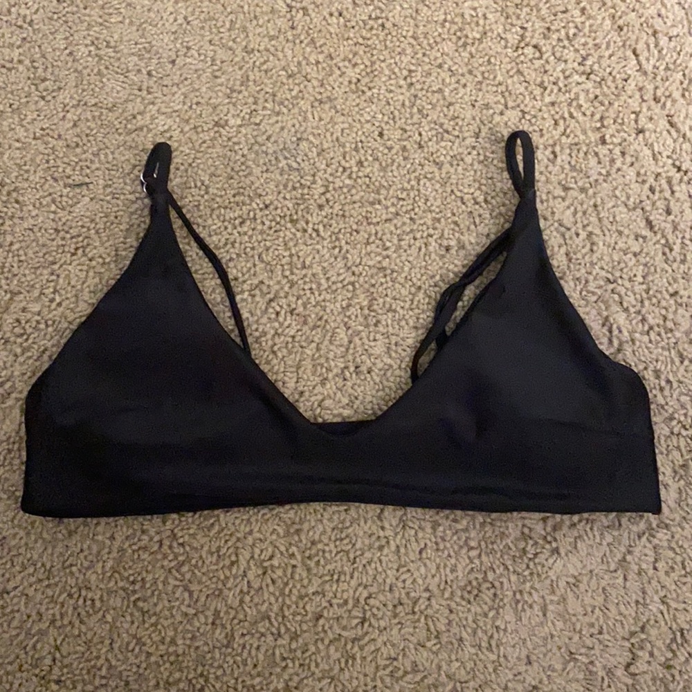 black low cut bikini top